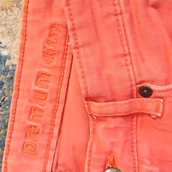 Gap Premium Denim Orange Skinny Jeans, Size 10 - Picture 5 of 10